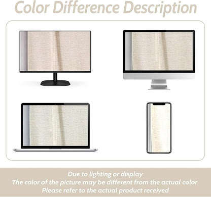 DriftAway Double Layer Linen Blackout Tie Up Curtains Thermal Insulated Fully Lined Balloon Roman Shade Bathroom Window Adjustable Rod Pocket for Small Window 45 Inch by 63 Inch Beige