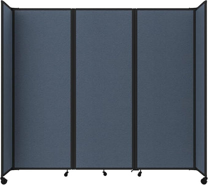 Versare Room Divider 360 Portable Wall Partition | Folding Panels | Large Freestanding Divider | Locking Wheels | Temporary Room Separator