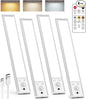 Under Cabinet Lighting Wireless, 2200mAh Rechargeable Battery Operated Motion Sensor Light Indoor, 3 Color Temps Under Counter Light, Dimmable Wireless Closet Lights w/Remote for Kitchen,Pantry,4 Pack