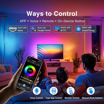 VST RGB Under Cabinet Lighting with Adjustable White Light, 12V Ultra-Thin LED Light Bar, APP & Voice (Alexa/Google), Remote & Button Control, Linkable Strip Lights for Cabinets, Closets, Shelves