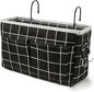 Someteth Bedside Caddy Bedside Hanging Storage Basket Multi-Function Organizer Caddy for Bunk and Hospital Beds Dorm Rooms Bed Rails, Can be Placed Glasses Books Mobile Phones（Black Grid）