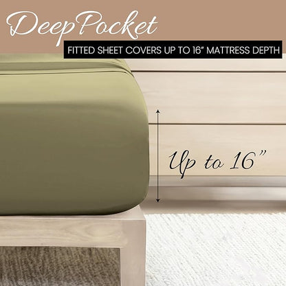 Linen Market Brushed Microfiber Twin Sheet Set 3 Piece – Oeko-TEX Certified Ultra Soft & Wrinkle-Free - 16" Deep Pocket Sheets - Easy Care Twin Size - Sage