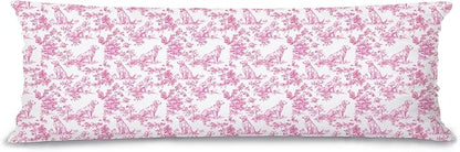 Pink Chinoiserie Golden Retriever Dog 20x54 Body Pillow Cover with Zipper,Golden Retriever Decor,Grandmillennial Pink Dog Decorative Body Pillow Cases for Bed Couch