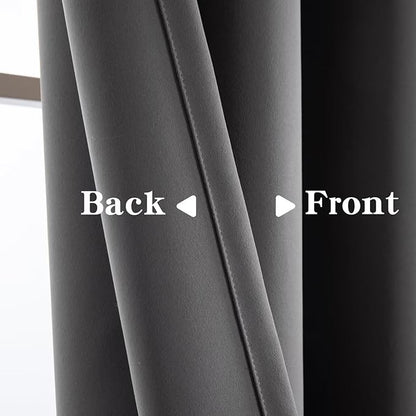 Blackout Curtains 108 Inches Long 2 Panels Set, Light Grey Curtains Thermal Insulated Room Darkening Drapes for Bedroom, Rod Pocket Light Blocking Drapes Living Room(52W × 108L, Light Grey)
