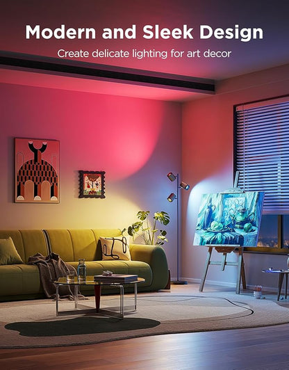 Govee Tree Floor Lamp Compatible with Matter, 3 Rotatable Lights with LuminBlend Technology, Standing Lamp with 64 Dynamic Scenes, Music Sync, Ideal Floor Lamp for Living Room, Bedroom, Office