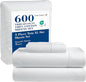 LANE LINEN 600 Thread Count 100% Cotton White Twin XL Sheets Set, Soft & Comfy Bedding Set Perfect for Hospital Beds, Mercerized Cotton, Fully Elasticized Silky Soft Cotton White Sheets Twin XL