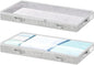 Low Profile Under Bed Storage, 3-Inch High Foldable Underbed Storage Bins with Lid & Zipper, No Structure, Super Slim Clothes Organizer for Crib Dorm Couch Low Bed, 2-Pack, Clear Top