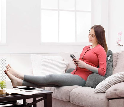 Nestl Reading Pillow for Kids & Teens with Shredded Memory Foam, Backrest Pillows for Reading, Watching, and Gaming, Use on The Couch, Bed, or Floor, Adjustable Support with Washable Cover Dark Grey