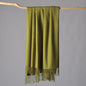 CUDDLE DREAMS Premium Cashmere Throw Blanket with Fringe, Luxuriously Soft (Bamboo Green)