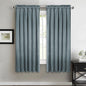StangH Stone Blue Velvet Curtains - Thermal Insulated Blue Home Decoration Kids Room Privacy Protect Noise Reducing Window Curtain Panels for Bathroom/Bay Window, W52 x L63, 2 Panels