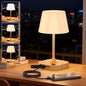 Outdoor Table Lamp - 8000mAh Cordless Rechargeable Battery,Dimmable LED Display Touch Lamp for Camping Patio and Bedroom (Wood Grain)