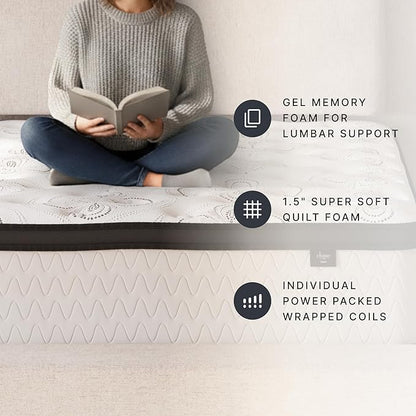 Signature Design by Ashley Chime Hybrid California King 12" Mattress with Gel Memory Foam, Medium Firm, Pressure Relief, Fiberglass Free Mattress in a Box