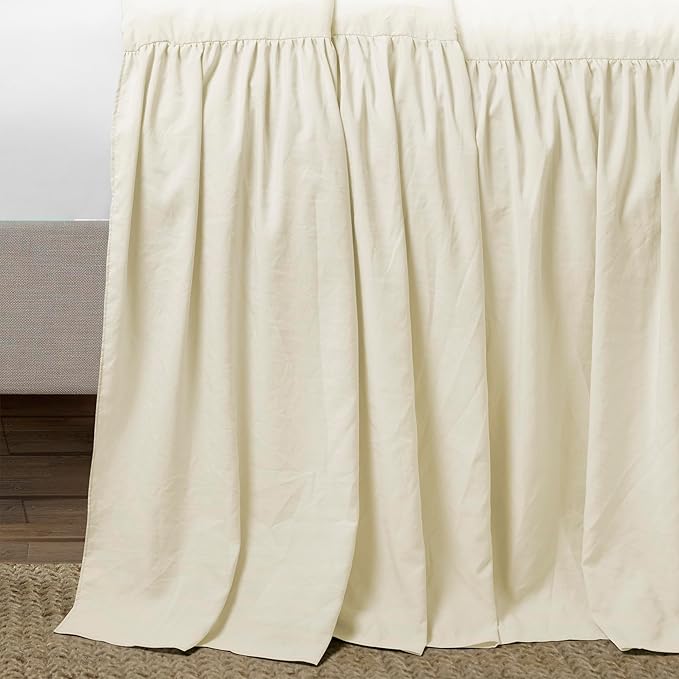Lush Decor Ruffle Skirt Bedspread Set - 3-Piece Luxurious Farmhouse Bedding - Elegant Ruffle Detail - Timeless Style - Soft Lightweight Sheets - Queen, Ivory