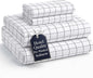 Casa Platino Bed Sheets California King Size, Pre-Washed Ultra Soft & Breathable California King Bed Sheets Set, 100% Hydro-Brushed Microfiber Cooling California King Sheets Deep Pocket - Windowpane