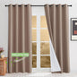 KGORGE 4-in-1 Soundproof Anti Dust 100% Blackout Curtains with Melt-Blown Layer Noise Reducing Thermal Insulating Window Drapes for Bedroom Nursery, W 52 x L 84, Mocha, 2 Panels