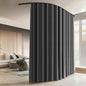 Room Divider Curtains with Ceiling Curtain Track Set Window Curtain for Bedroom,Living Room Total Blackout Thermal Insulated Privacy Ceiling Track Curtain W 9 × H 6 FT Grey drape&Black track