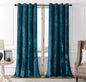 SMILETIME Tranquil Blue Crushed Velvet Curtains 52x96 inch Luxurious Thermal Insulated Soundproof Drapes for Living Room Bedroom Office Soft and Durable Light-Filtering Window Treatments, 2 Panels