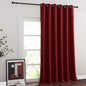 NICETOWN Room Divider Curtain 132 Inches Long, Wide Blackout Sliding Door Curtain for Bedroom, Room Darkening Privacy Window Curtain for Patio Door (1 Panel Set, Burgundy Red, 80 x 132 Inch)
