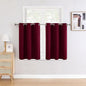 ChrisDowa Small Window Curtains for Kitchen and Bedroom - Grommet Short Thermal Insulated Room Darkening Curtains (2 Panels, Burgundy Red, 52 x 36 Inch)