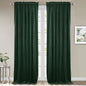 StangH 120 inches Dark Green Velvet Drapes for Living Room, Rod Pocket Christmas Backdrop Curtains Thermal Insulated Window Curtains for Sliding Glass Door, W52 x L120, 2 Panels