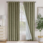 Lazzzy Green Velvet Blackout Curtains 90 Inches Long Thermal Insulated Room Darkening Lined Curtain Drapes Luxury Back Tab Window Treatments for Bedroom Living Room 2 Panels, 52 x 90 Inch, Olive Sage