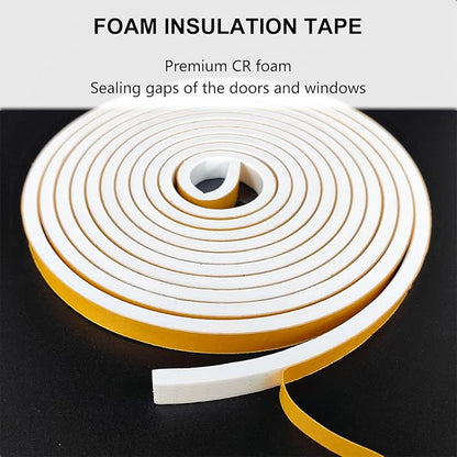 Weather Stripping Door Seal Strip, Strong Adhesive, Weatherproof, Reduce Noise, Gap Filler, Foam Insulation Tape for Doors and Windows, White, 1 in x 1/4 in x 13 Ft