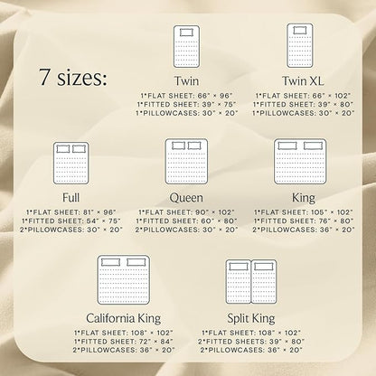 LuxClub 4 PC California King Sheet Set, Deep Pockets Wrinkle Free Cooling Bed Sheets Hotel Bedding for Women, Men, Includes 1 Fitted Sheet, 1 Flat Sheet and 2 Pillowcases-Cream