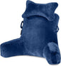 SLIGUY Reading Pillow-Bed Rest Pillow with Detachable Neck Roll & Higher Support Arm for Sitting in Bed Couch or Floor-Backrest Reading Pillow Adult Back Pillow for Reading/Watching TV/Gaming,Blue