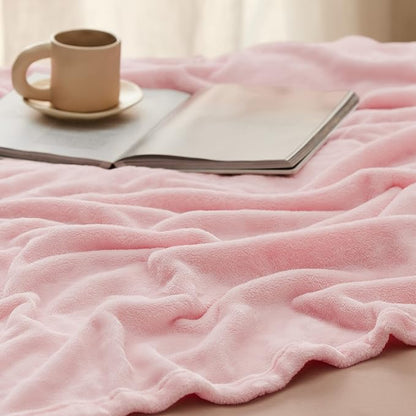 Bedsure GentleSoft Pink Fleece Blanket - 300GSM Soft Lightweight Plush Cozy Blankets for Bed, Sofa, Couch, Travel, Camping, 50x70 inches