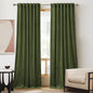 RYB HOME Back Tab Velvet Curtains, Thermal Insulated Privacy Protect Decorative Drapes for Living Room Home Theater, Olive Green, W 52 x L 120 inches, 2 Panels Set