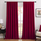 Joydeco Customized Curtains, 100% Blackout Curtains for Bedroom and Living Room, Heavy Duty Luxury Thermal Insulated Red Velvet Curtains Rod Pocket & Back Tab 1 Panel, Custom Size
