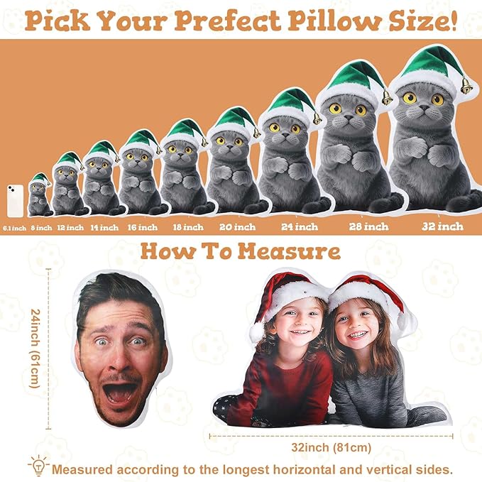Custom4U Custom Pet Pillow with Picture Funny Shaped Pillow Personalized Custom Body Pillow Customized Pet Pillow with Photos (18inches)