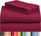 LuxClub 3 PC Twin Sheet Set, Deep Pockets Wrinkle Free Cooling Bed Sheets Hotel Bedding for Women, Men, Kids & Teens, Includes 1 Fitted Sheet, 1 Flat Sheet and 1 Pillowcase-Silky Soft Burgundy