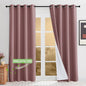 KGORGE 4-in-1 Soundproof Anti Dust 100% Blackout Curtains with Melt-Blown Layer Noise Reducing Thermal Insulating Window Drapes for Bedroom Nursery, W 52 x L 84, Dusty Rose, 2 Panels