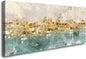 DZL Art A74675 Gold Abstract Canvas - Modern Contemporary Wall Art Decor Living Room