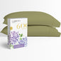 Carressa Linen 100% Egyptian Cotton Pillow Cases Queen Size Set of 2 - Luxury 600 Thread Count Sage Green Standard/Queen Size Pillowcases, Silky Soft, Cooling Sateen Weave Hotel Quality Pillow Cover