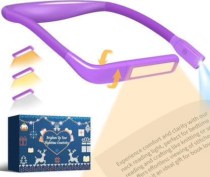 Neck Reading Lamp Purple Gifts For Women Book Lovers Knitting Crochet Accessories, Stocking Stuffers Christmas Birthday Present For Mom Wife Grandma Bible Readers Knitters Quilting Sewing Supplies