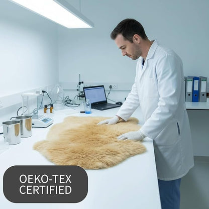 Super Area Rugs Brown Sheepskin Rug - Golden Brown Sheep Rugs - Premium Quality Sheep Skin for Chair Draping and Floor Covering