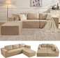 106" Modular Sectional Couch Left/Right Facing Convertible, L-Shape Modern Teddy Sofa, Deep Seat Upholstered Foam Couch for Living Room Bedroom, No Assembly Required (Camel, Teddy Boucle)
