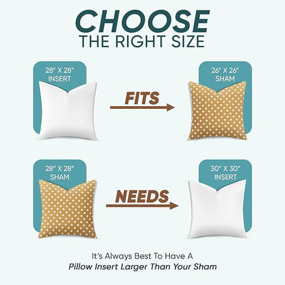 Pillowflex Synthetic Down Pillow Insert - 28x28 Down Alternative, Ultra Soft Large Square European Throw Pillow, Couch Euro Sham, Bed - 1 Decorative Form