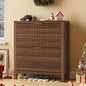 Shoe Cabinet Storage for Entryway, Fluted Shoe Cabinet with 2 Flip Drawers, Hidden Shoe Rack Tall Freestanding Shoe Organizer with Legs for Hallway, Walnut