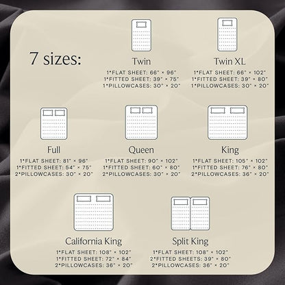 LuxClub 4 PC King Sheet Set, Deep Pockets Wrinkle Free Cooling Bed Sheets Hotel Bedding for Women, Men, Includes 1 Fitted Sheet, 1 Flat Sheet and 2 Pillowcases-Black
