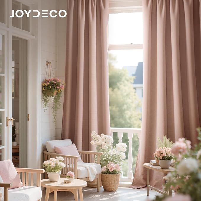 Joydeco Candy Pink Velvet Curtains 90 Inches 2 Panels, Luxury Thermal Insulated Soft Pink Curtains for Bedroom & Living Room, Room Darkening Velvet Drapes, Rod Pocket (52W x 90L)