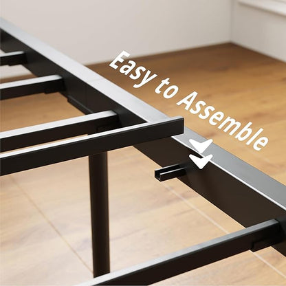 LIKIMIO King Bed Frame with 4 Storage Drawers, Platform Bed with Charged Headboard, Sturdy and Stable, No Noise, No Box Spring Needed, Easy to Install, Wood and Cream