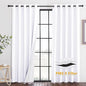 RYB HOME Dustproof Curtains for Large Window, Soundproof Thermal Insulated Blackout Curtains for Sliding Glass Door Furance Office Dorm Bedroom Living Room, White, W62 x L84 inch, 2 Panels