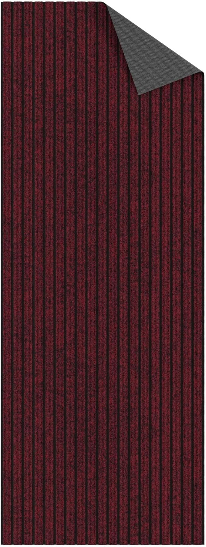 Ottomanson 2' x 6' Hallway Runner with Scraper Pile - Extra Durable Non-Slip Rug Mat for Indoor & Outdoor Use - Ideal for Kitchen, Entryway, Patio & Garage - High-Traffic Carpet, Red