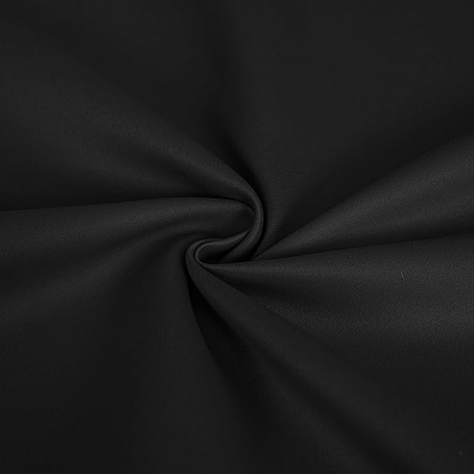 Blackout Curtains 84 Inch Length 2 Panels Set, Black Out Curtains for Bedroom 84 Inch Long, Rod Pocket Energy Saving Room Darkening Drapes for Living Room Window Dark Grey(W52 x L84)