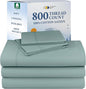 CALIFORNIA DESIGN DEN Authentic Soft Split King Sheets, 800 Sateen 100% Cotton, Cooling Than Egyptian Cotton Sheets, Split King Size Cotton Sheets Set 5 Pc Set with Deep Pockets No Pop-Off (Soft Teal)