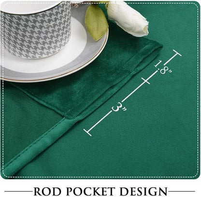 StangH Emerald Green Velvet Curtains 84 inches - Christmas Holiday Decor Plush Blackout Thermal Insulated Window Curtains Drapes for Living Room, W52 x L84, 2 Panels