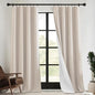 RYB HOME 4 in 1 Set Dust Filter - Soundproof - Blackout - Insulating, Energy Efficiency Linen Curtains for Kids Bedroom Living Room Divider Apartment Hotel Office Theatre, Taupe, W 52 x L 95, 2 Pcs